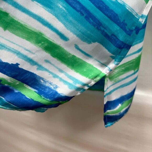 Ralph Lauren Blue Green Silk Tunic Long Sleeve Top, M - Picture 6 of 12